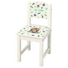 Lade das Bild in den Galerie-Viewer, kinderstoel stoeltje met naam gepersonaliseerd mies to go aquarel handgeschilderd kinderkamer babykamer kraamcadeau kraamkado verjaardag kind cadeau kat kitten poes muis muisje