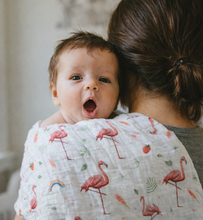 Load image into Gallery viewer, Baby muslin swaddle XL flamingo - 120cm