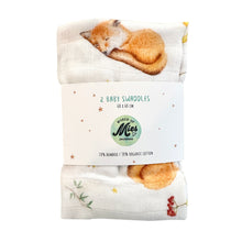 Load image into Gallery viewer, 2 medium baby muslin swaddles baby leopard - 60 cm