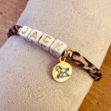 Lade das Bild in den Galerie-Viewer, Personalisierte Armband mit beige Leopardenmuster