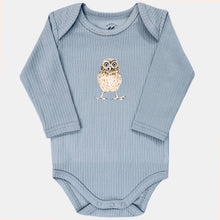 Afbeelding in Gallery-weergave laden, Baby romper uiltje - soft blue longsleeve