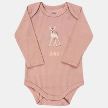 Lade das Bild in den Galerie-Viewer, Baby romper hertje met naam - blush longsleeve