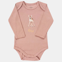 Lade das Bild in den Galerie-Viewer, Baby romper hertje met naam - blush longsleeve