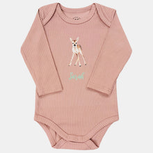 Lade das Bild in den Galerie-Viewer, Baby romper hertje met naam - blush longsleeve