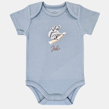 Lade das Bild in den Galerie-Viewer, Baby romper koala met naam - soft blue shortsleeve