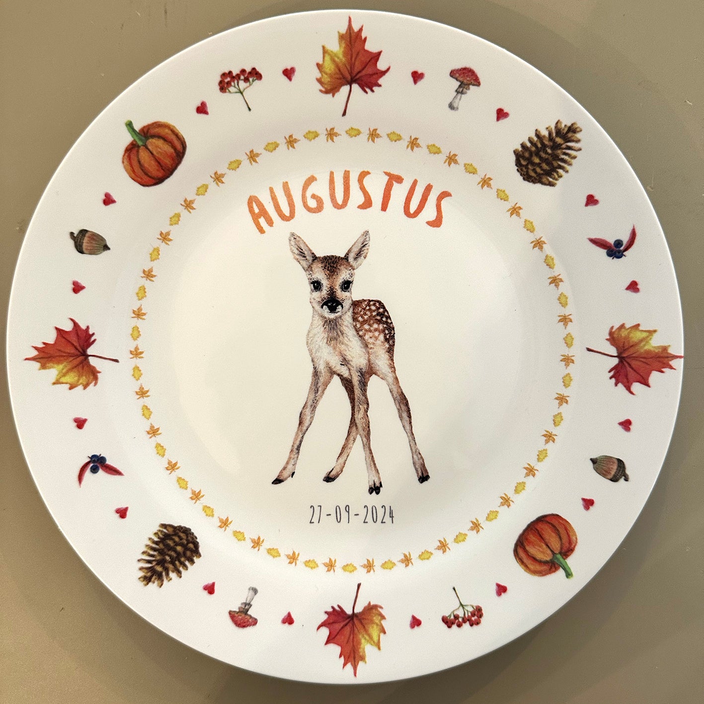 Children's plate bear with name