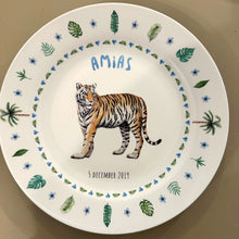 Load image into Gallery viewer, Children's plate tiger with name