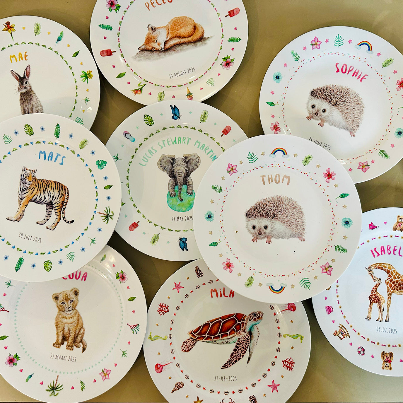 Children's plate bear with name