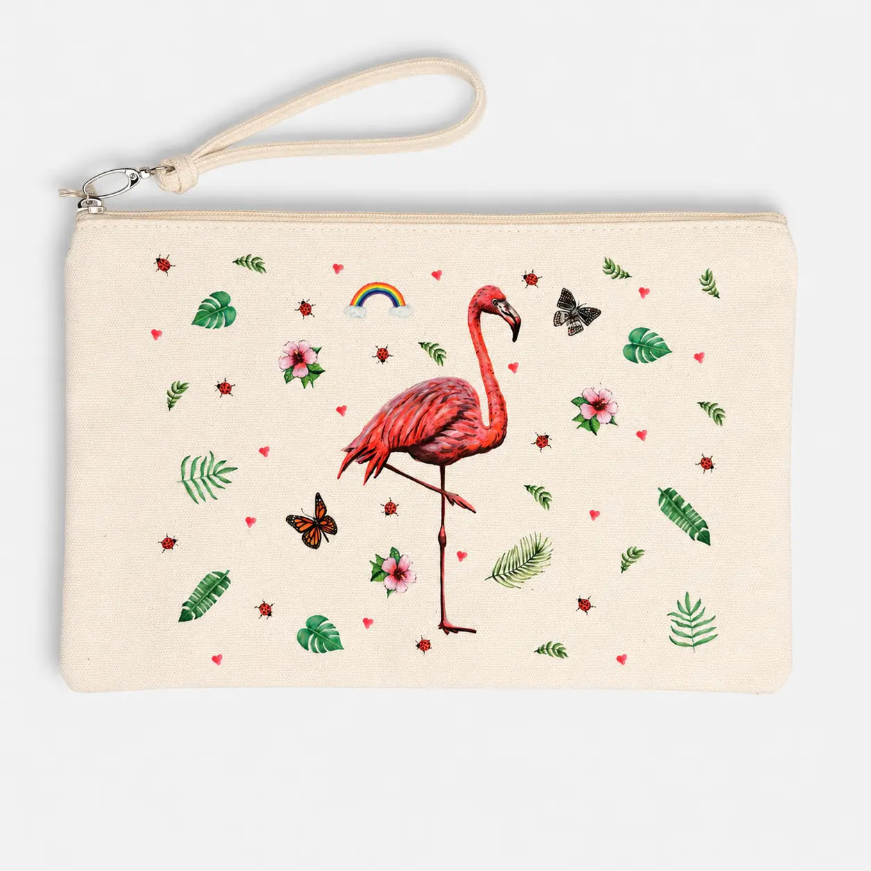 Canvas etui flamingo
