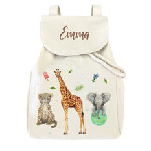 Load image into Gallery viewer, Canvas rugzakje jungle - evt met naam