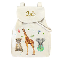 Load image into Gallery viewer, Canvas rugzakje jungle - evt met naam
