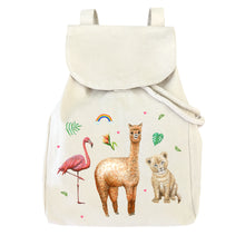Load image into Gallery viewer, Canvas rugzakje tropisch - evt met naam