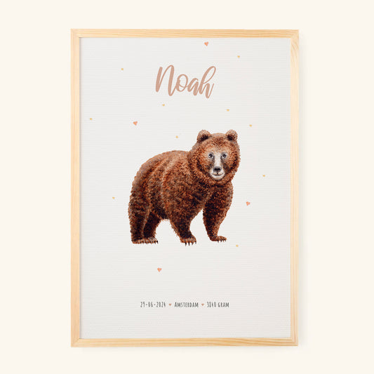 Geburtsposter Bär – personalisiert – A3
