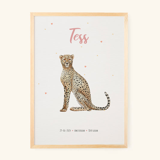 Geburtsposter Gepard – personalisiert – A3
