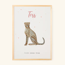 Load image into Gallery viewer, Birth poster cheetah - personalized - A3