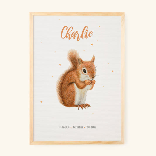 Geburtsposter Eichhörnchen – personalisiert – A3