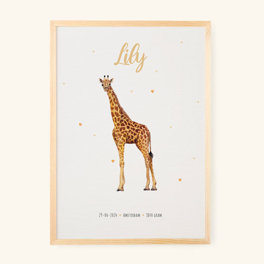 Geburtsposter Giraffe – personalisiert – A3