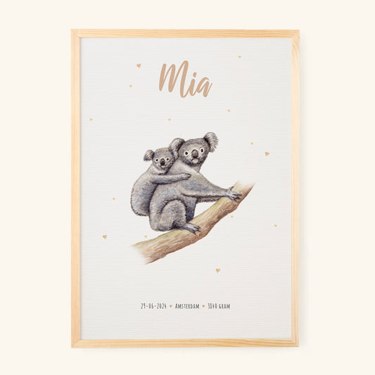 Geburtsposter Koala – personalisiert – A3