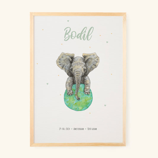 Geburtsposter Elefant – personalisiert – A3