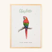 Lade das Bild in den Galerie-Viewer, Geburtsposter Papagei – personalisiert – A3