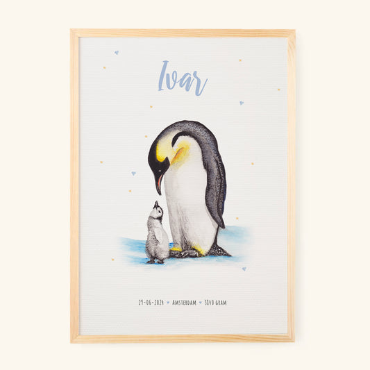 Geburtsposter Pinguine – personalisiert – A3