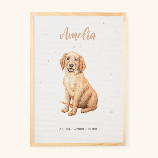 Geburtsposter Hunde-Welpe – personalisiert – A3