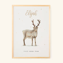 Lade das Bild in den Galerie-Viewer, Geburtsposter Rentier – personalisiert – A3