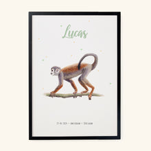 Lade das Bild in den Galerie-Viewer, Geburtsposter Affe – personalisiert – A3