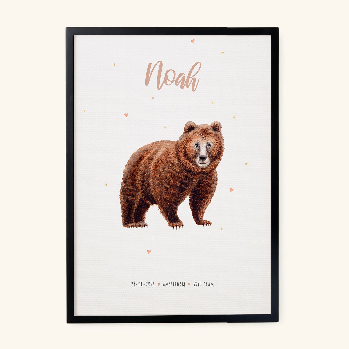 Geburtsposter Bär – personalisiert – A3