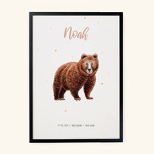 Load image into Gallery viewer, Birth poster bear - personalized - A3