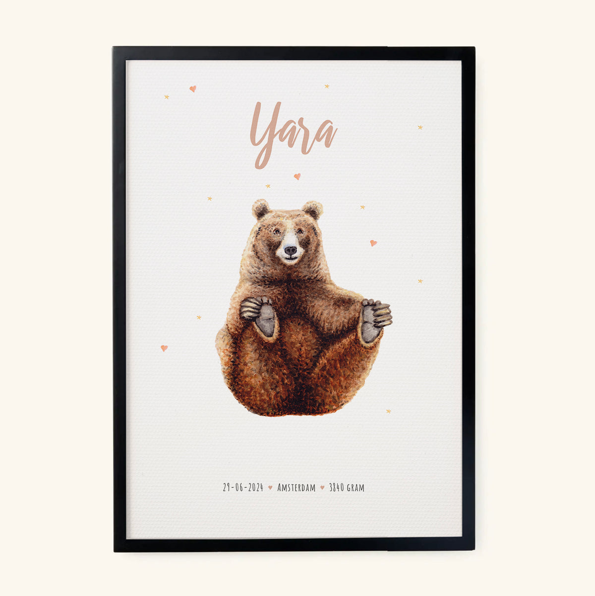 Poster bruine beer - Art print