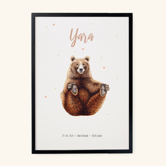 Geburtsposter Bär – personalisiert – A3