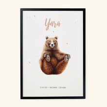 Load image into Gallery viewer, Birth poster bear - personalized - A3