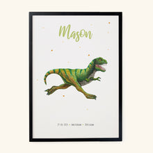 Load image into Gallery viewer, Birth poster dino - personalized - A3