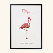 Load image into Gallery viewer, Flamingo birth poster - personalized - A3