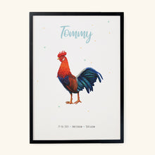 Lade das Bild in den Galerie-Viewer, Geburtsposter Hahn – personalisiert – A3
