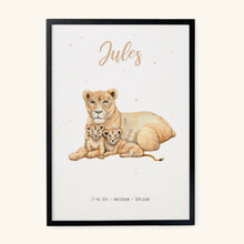 Lade das Bild in den Galerie-Viewer, Geburtsposter Löwin – personalisiert – A3