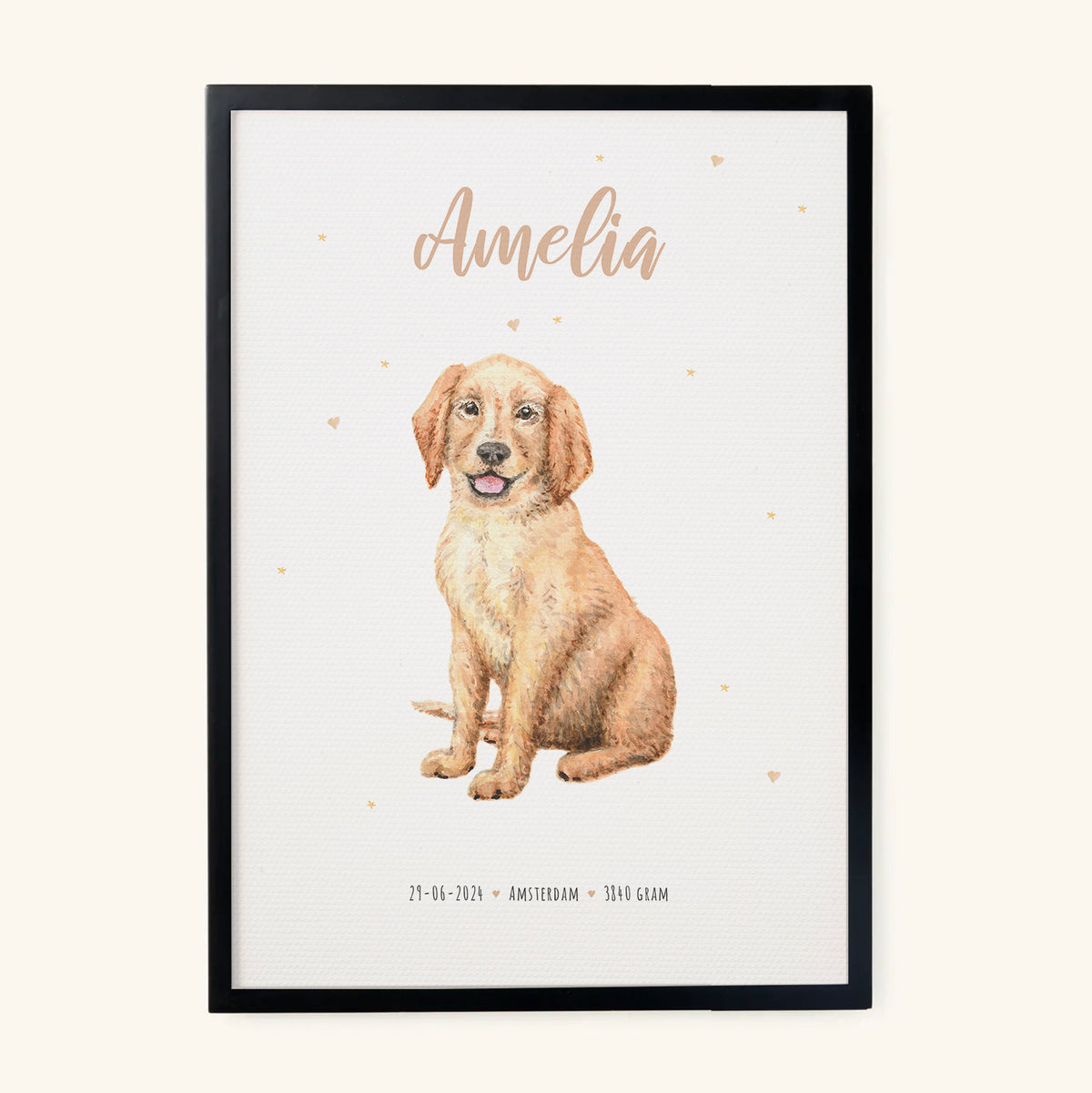 Tierposter mit Golden Retriever Welpen