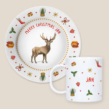 Afbeelding in Gallery-weergave laden, Kerstservies hert met naam kunststof