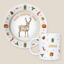 Afbeelding in Gallery-weergave laden, Kerstservies rendier met naam kunststof