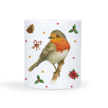 Afbeelding in Gallery-weergave laden, Kerstservies roodborstje met naam kunststof