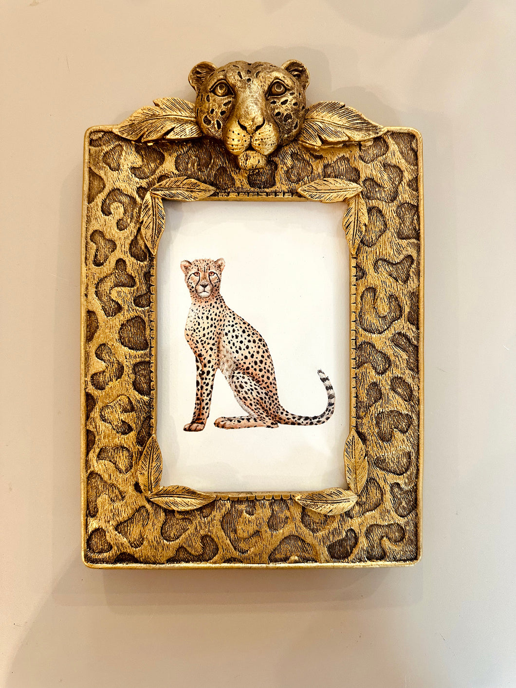 Goudkleurig luipaard lijstje met cheetah art print
