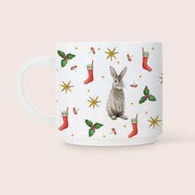 Load image into Gallery viewer, Ceramic Christmas mug rabbit