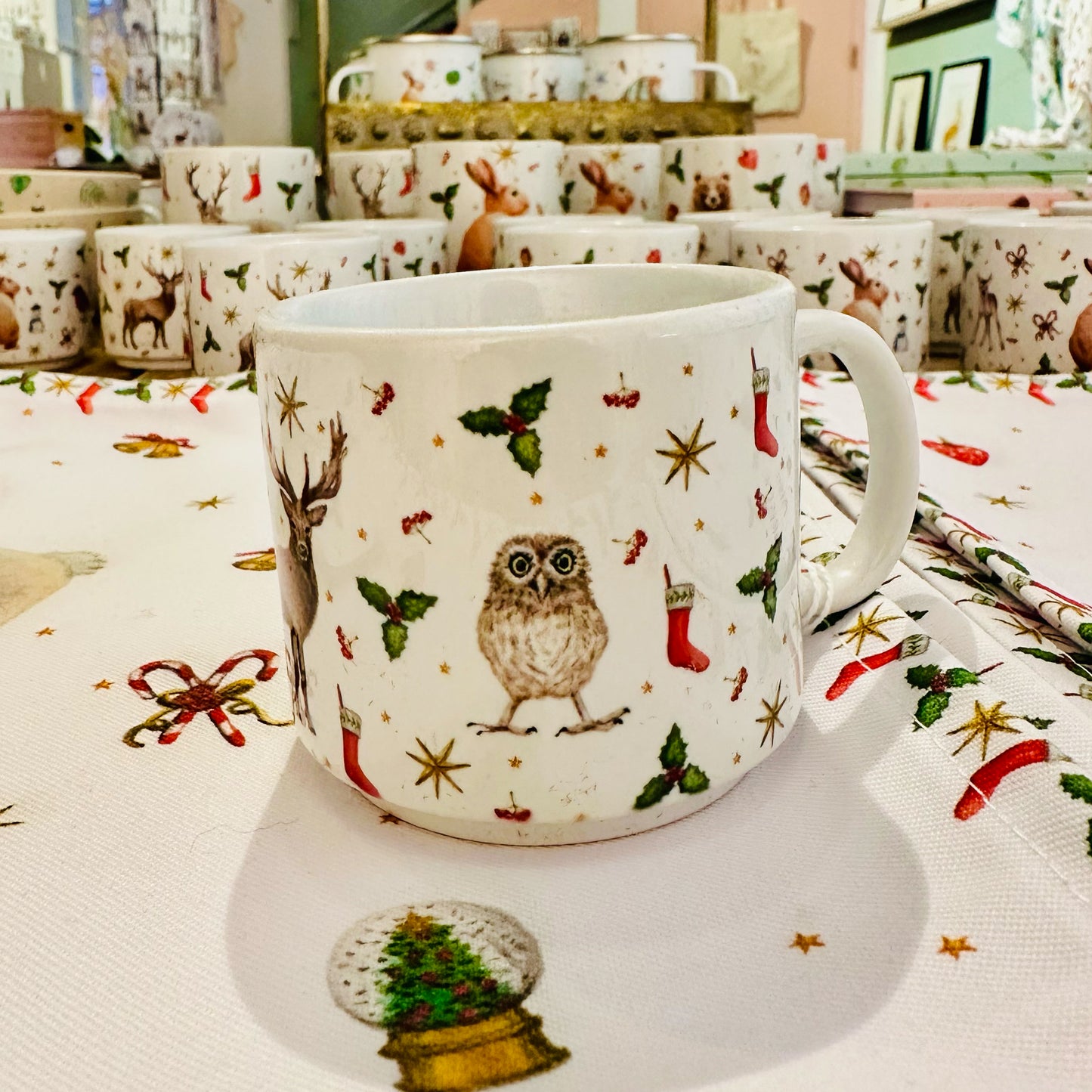 Ceramic Christmas mug rabbit