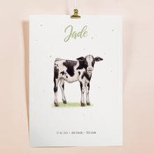 Afbeelding in Gallery-weergave laden, Geboorteposter kalfje - gepersonaliseerd - A3