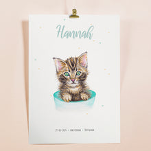 Lade das Bild in den Galerie-Viewer, Geburtsposter Katze – personalisiert – A3