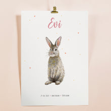 Lade das Bild in den Galerie-Viewer, Geburtsposter Kaninchen – personalisiert – A3