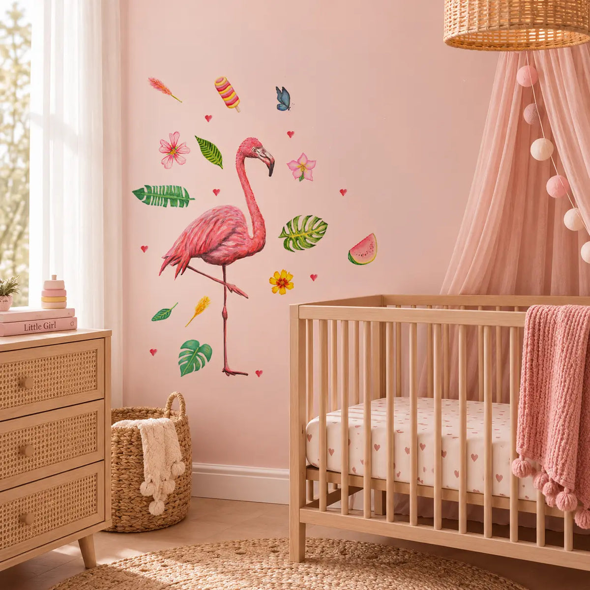 Set de décorations adhésives murales - Tropical - 42x29,7 cm