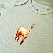 Lade das Bild in den Galerie-Viewer, Meegroeiromper alpaca - sage shortsleeve