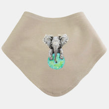 Afbeelding in Gallery-weergave laden, baby slabbetje olifant olive green – extra zacht biologisch textiel – must-have voor baby's